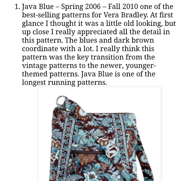 Vera Bradley Java Blue retired pattern - Picture 16 of 16